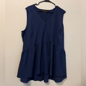 Lane Bryant sleeveless peplum blouse with lace detail